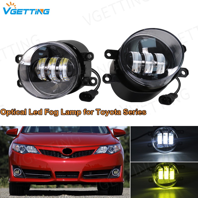เลนส์ไฟตัดหมอก LED 3.5 นิ้ว สีขาว สีเหลือง สําหรับ Toyota Corolla Camry Yaris RAV4 Prius CHR Hilux Lexus