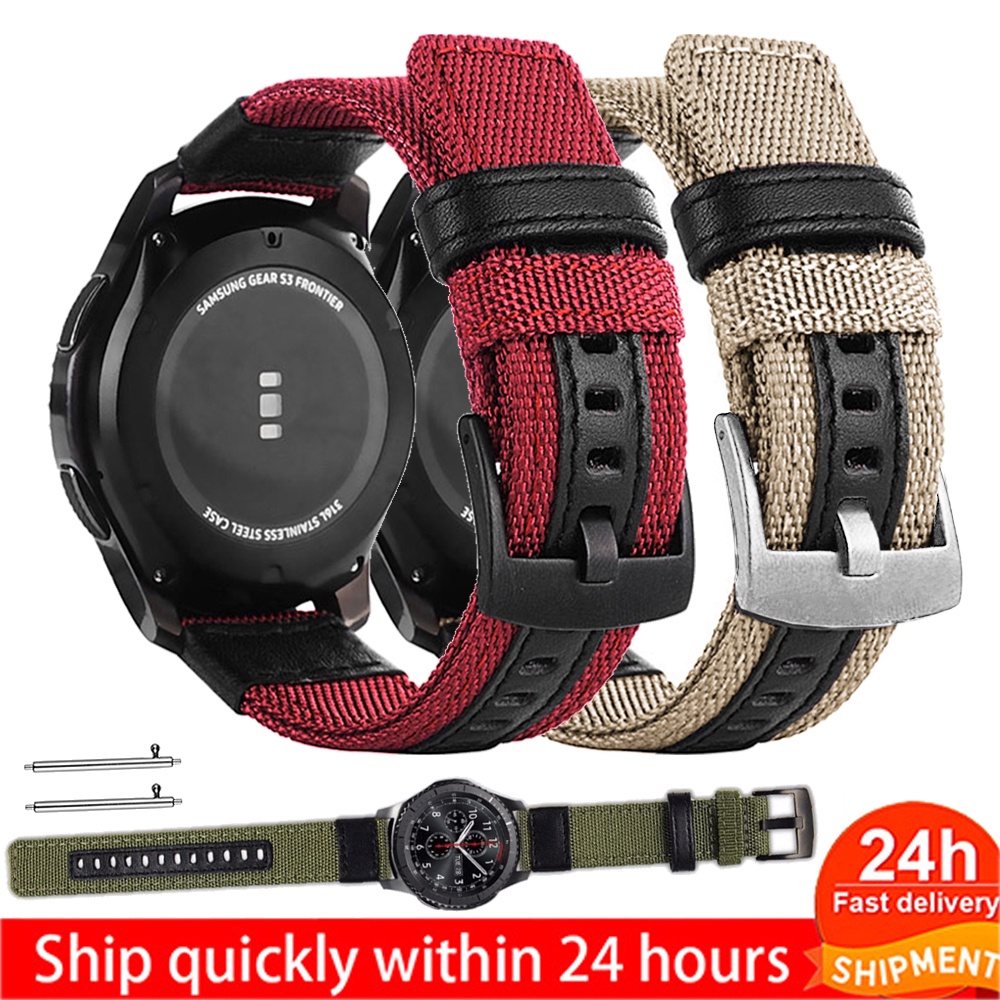 สายนาฬิกาข้อมือไนล่อน 22 20 แบบเปลี่ยน สําหรับ Samsung Galaxy Watch 6 5 3 4 40 มม. 44 Pro classic 43 มม. 47 มม. Huawei Watch GT4 GT3 GT2 Pro