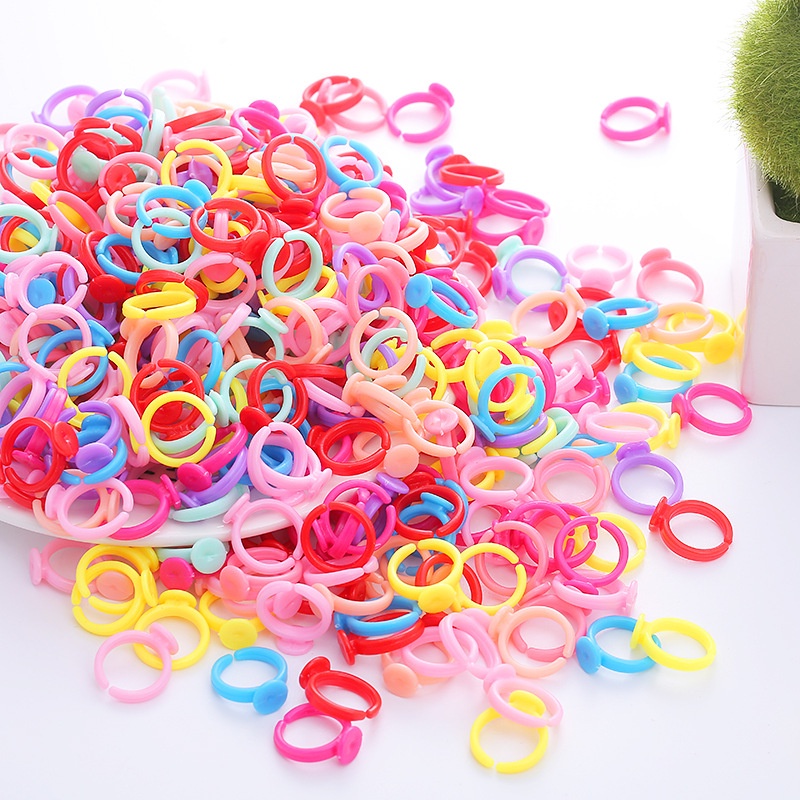50pcs แหวนพลาสติกเรซิ่น แฮนด์เมด diy สําหรับเด็ก SP039