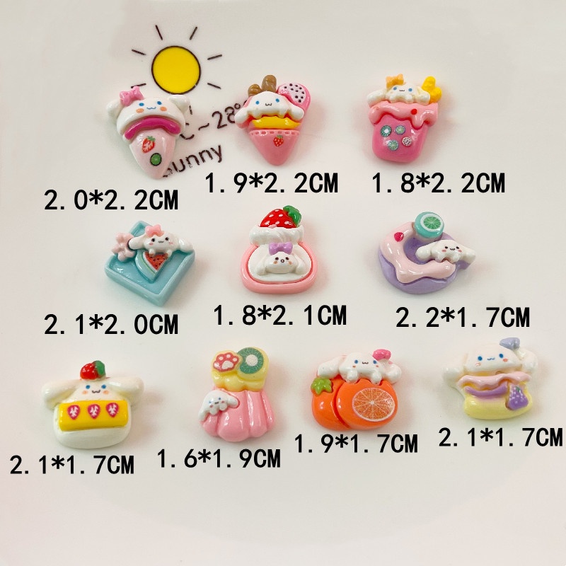 [2 #] Jibbitz Crocs กิ๊บติดผมเรซิ่น รูปกรวยไอศกรีม การ์ตูนสุนัขน่ารัก หูใหญ่ แวววาว DIY อุปกรณ์เสริม สําหรับทําผม QP
