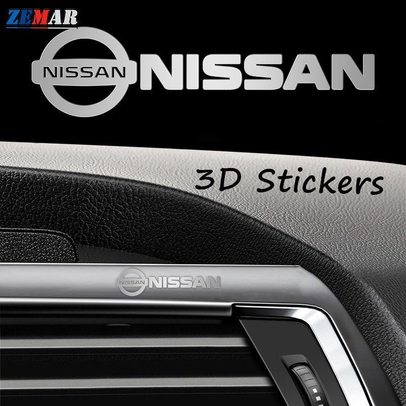 สติกเกอร์โลหะ ลายโลโก้รถยนต์ 3D สร้างสรรค์ สําหรับติดตกแต่งภายในรถยนต์ Nissan Kicks 2022 Note Almera Terra Navara nismo xtrail t32 t33 March Teana Leaf Juke Sylphy