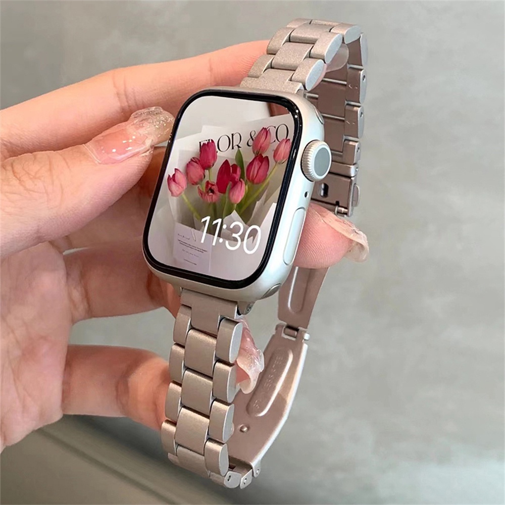 สายนาฬิกาข้อมือสเตนเลส หรูหรา สําหรับ iWatch Ultra 49 มม. 41 มม. 45 มม. 44 42 มม. 38 มม. 40 มม. 8 7 6 5 4 se