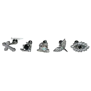 Jojo COCO 4 ชิ้น ตาปีศาจ กระดูกหู สตั๊ด สไตล์พังก์ ไฮโปอัลเลอร์จีนิก ต่างหู Unisex