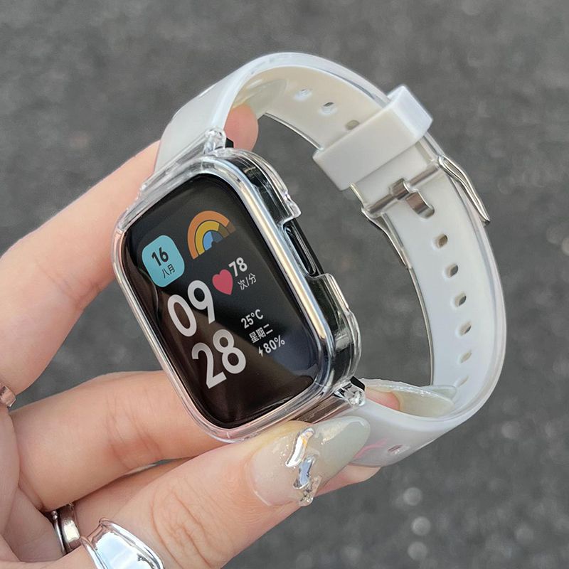 สายนาฬิกาข้อมือซิลิโคนใส สองสี อุปกรณ์เสริม แบบเปลี่ยน สําหรับ Redmi Watch 4 3 3 Active Smart Watch 2 Lite Xiaomi Mi Watch Lite