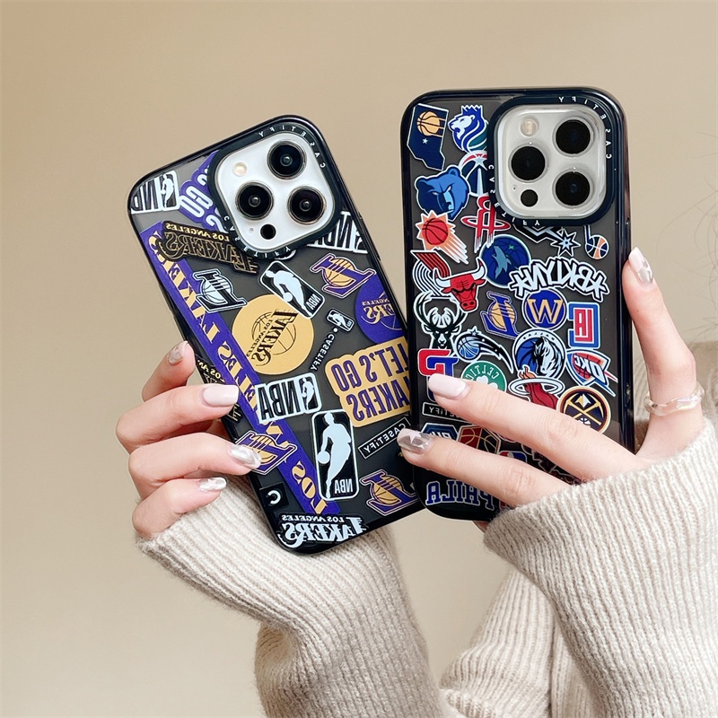 【NBA】CASETiFY เคสโทรศัพท์มือถือแบบนิ่ม กันกระแทก สีพื้น สําหรับ iPhone 15 14 13 12 11 Pro MAX IX XS 