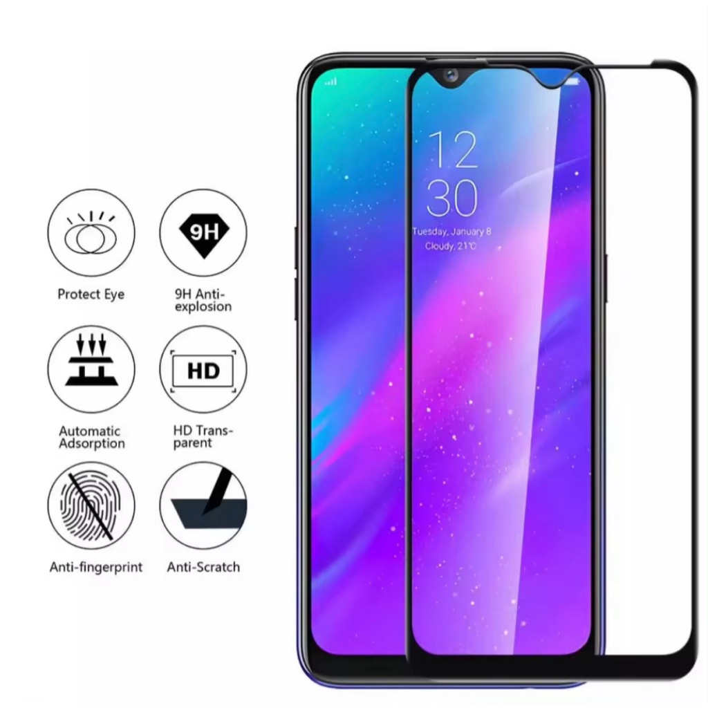 ฟิล์มกระจก OPPO A79 A78 A38 A18 A58 A3X A17 A17K A12 A7 A5S F9 F5 F7 A37 A57 A60 แบบเต็มจอ 9D ทุกรุ่น! รุ่นกาวเต็มแผ่น - รูปที่ 5