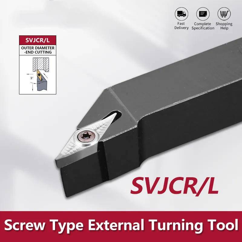 1pc SVJCR1212 SVJCR1616 SVJCR2020 SVJCR25 SVJCR SVJCL SVJBR SVJBL ภายนอกเปลี่ยนเครื่องมือผู้ถือเครื่องกลึงบาร์สําหรับCarride VCMT VBMT VCGT ใส่ series