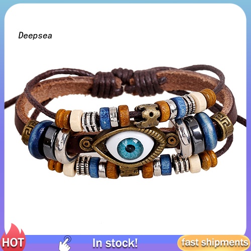 Dpa สร้อยข้อมือหนังเทียม แฮนด์เมด ปรับได้ เครื่องประดับ สําหรับทุกเพศ