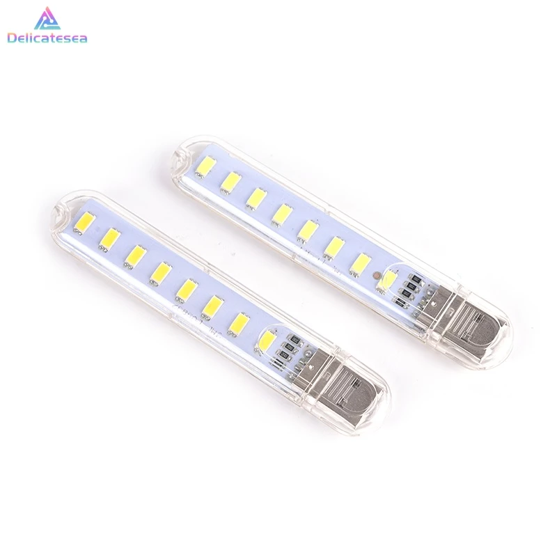 Delicatesea โคมไฟ LED USB 8 ดวง แบบพกพา สำหรับแล็ปท็อปและพีซี