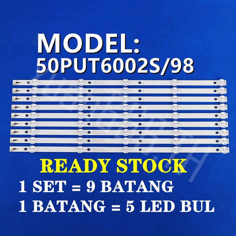 แถบไฟ |ใหม่ แบ็คไลท์ทีวี LED 50 นิ้ว 50PUT6002S 98 PHILIPS Lampu TV 50PUT6002 50PUT6002S 1 ชุด