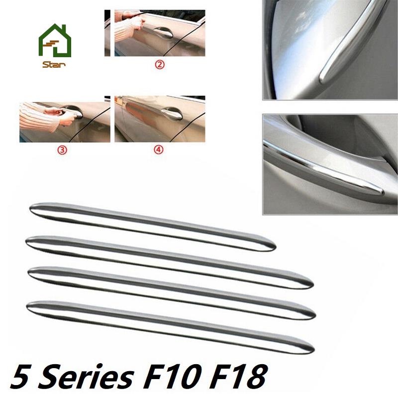 ฝาครอบมือจับประตูด้านนอก โครเมี่ยม สเตนเลส สําหรับ BMW 5 Series F10 F18 4 ชิ้น