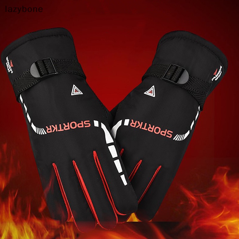 {LZ} ถุงมือ กันน้ํา 100% กันลม ให้ความอบอุ่น สําหรับขี่จักรยานยนต์ กลางแจ้ง {lazybone}