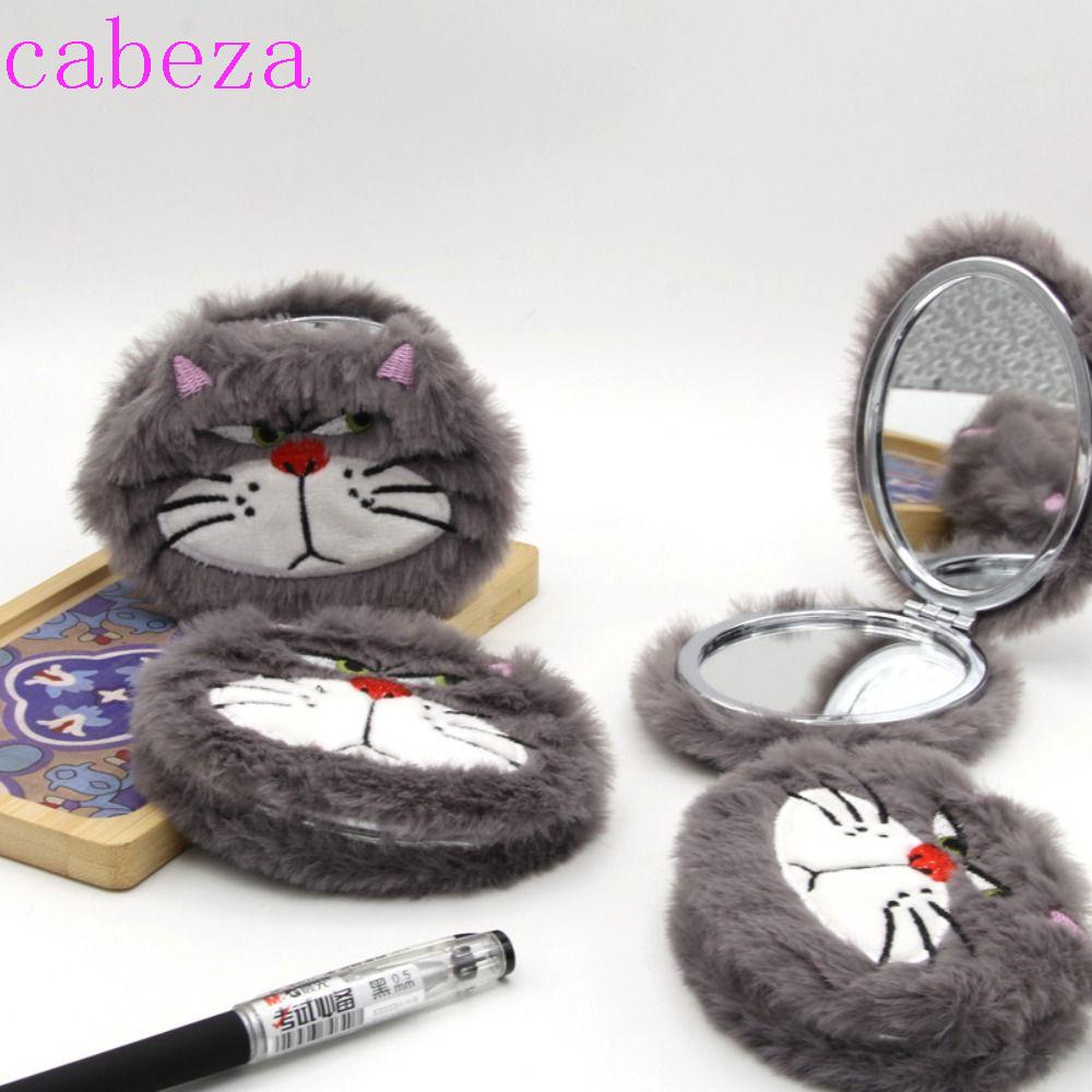 Cabeza กระจกแต่งหน้า กระจกขยาย พับได้ แบบพกพา อเนกประสงค์ ลายการ์ตูนน่ารัก สองด้าน สําหรับเด็กผู้หญิง