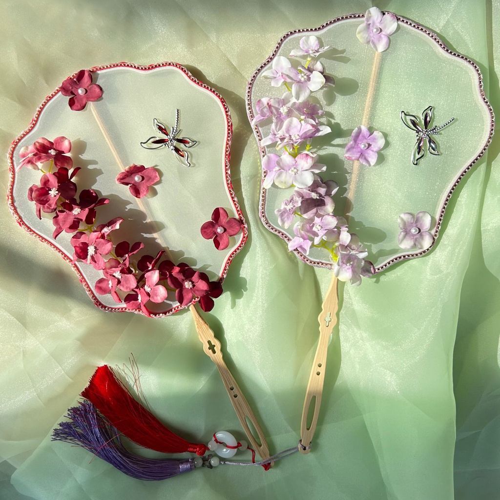 Dmo-Classical Fan ดอกไม้ประดิษฐ์เจ้าสาวพัดลมภาพงานแต่งงานพัดลมเต้นรําการถ่ายภาพ Props