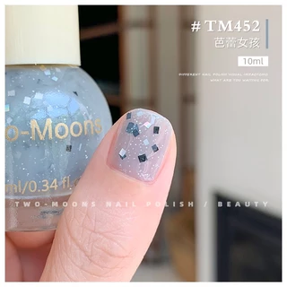 Two moons แบบมีกลิตเตอร์ สีทาเล็บกึ่งเจลสไตล์เกาหลี ทาเองได้ ไม่ต้องใช้เครื่องอบ สีสวยเหมือนไปทำที่ร้าน 💅🏻