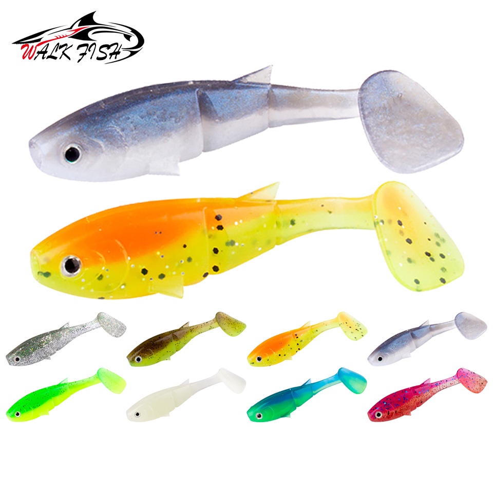 Walk Fish เหยื่อตกปลาซิลิโคน 70 มม. 4.5 กรัม 6 ชิ้น ต่อล็อต