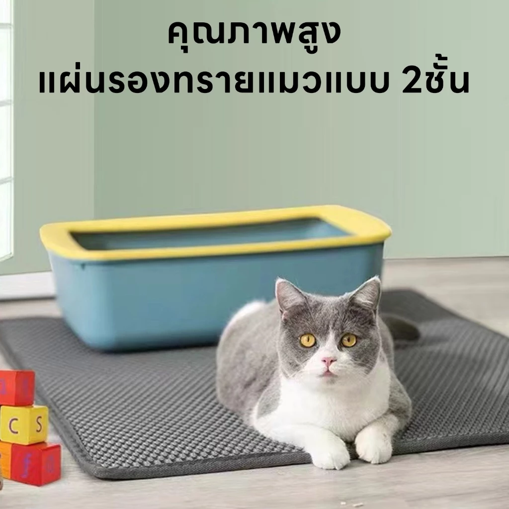 🚛เตรียมจัดส่งสินค้า แผ่นดักทรายแมว พรมดักทรายแมว แผ่นดักทราย 2ชั้น EVA แผ่นดักทรายแมว กันลื่น ใช้งานง่ายทำความสะอาดง่าย thumbnail 6