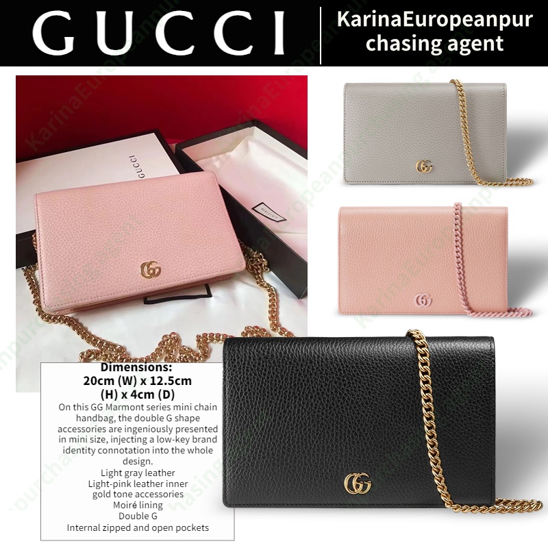 1 กุชชี่Gucci GG Marmont Woc Women's shoulder bag /กระเป๋าโซ่ M497985