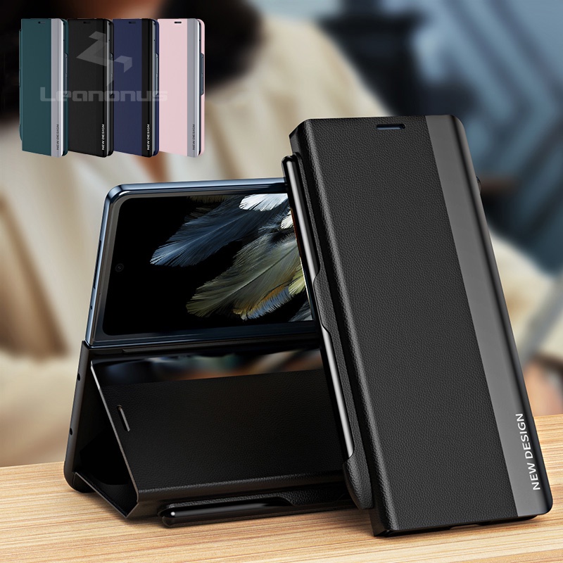 เคสโทรศัพท์มือถือหนัง PC กันกระแทก พร้อมปากกา ตั้งได้ สําหรับ OPPO Find N3