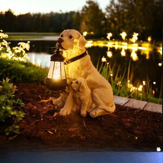 โคมไฟเรซิ่น พลังงานแสงอาทิตย์ รูปลูกสุนัข สําหรับตกแต่งสวน ท…