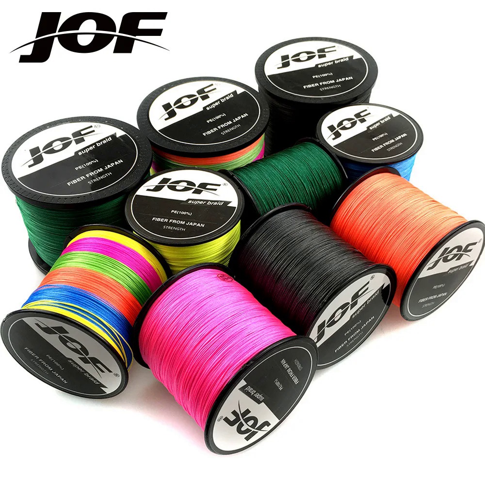 Jof สายเอ็นตกปลา 0.8#-10.0# 8 เส้น 500 ม. 300 ม. 100 ม. เส้นใย PE 18-119lb 0.14-0.57 มม.