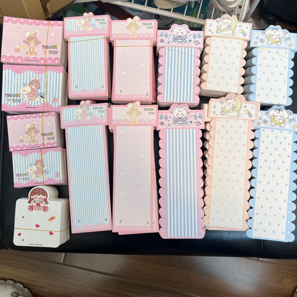 100 ชิ้น DIY แฮนด์เมด ครีม กาว กิ๊บติดผม บรรจุภัณฑ์ การ์ด หัวการ์ตูนหมี กระต่าย แท็ก เครื่องประดับผม กระดาษแข็งยาว