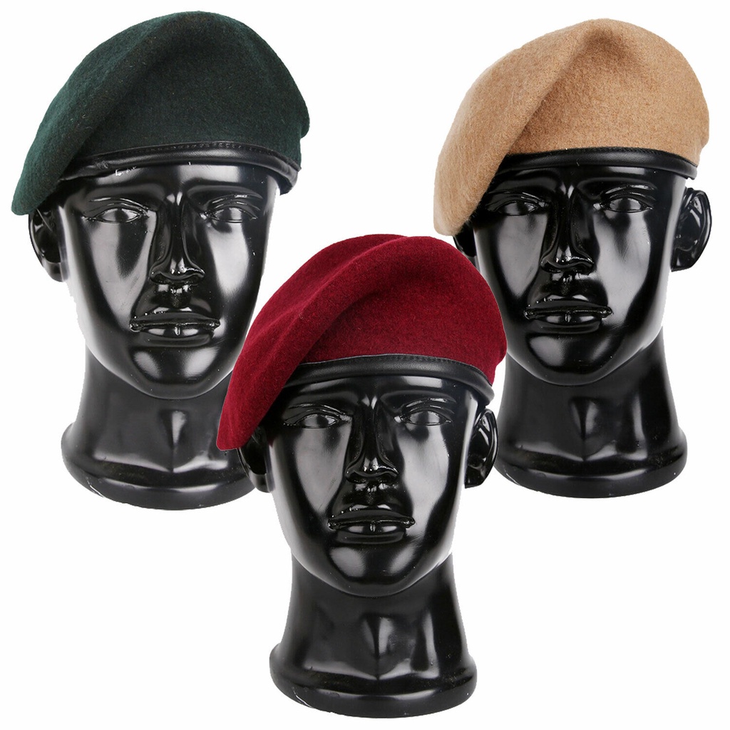 US Military Army Wool Beret UKSF USSF Green Beret Red Beret หมวกหมวก