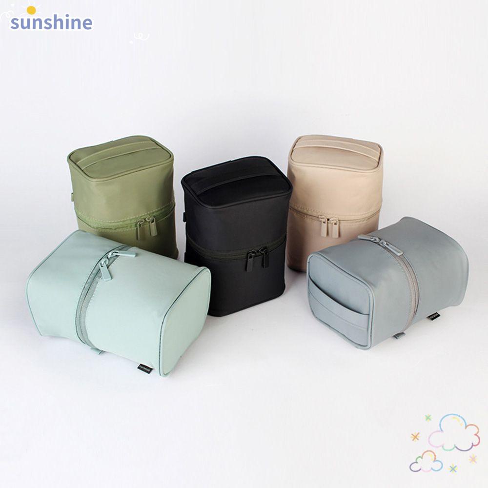 Ssunshine กระเป๋าเครื่องสําอาง ทรงกระบอก อเนกประสงค์
