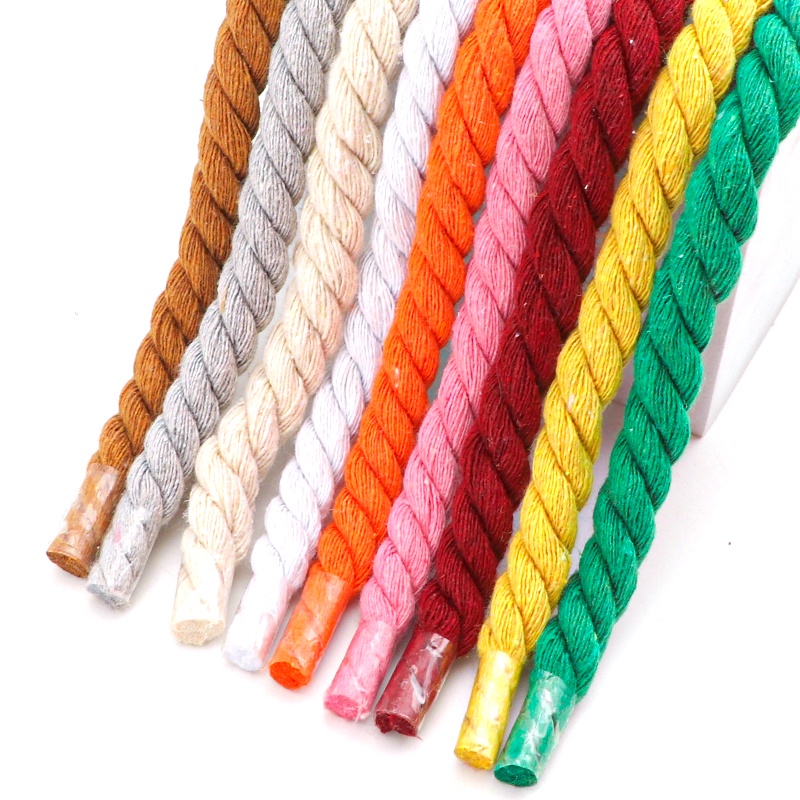 เชือกผูกรองเท้าผ้าใบ ทรงกลม หนา 1 ซม. ผ้าลินิน สีสันสดใส สําหรับรองเท้าบูท รองเท้าผ้าใบ รองเท้าวิ่ง