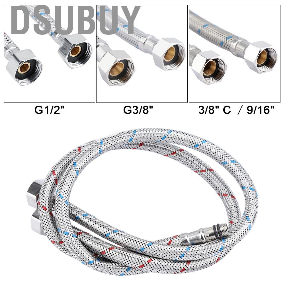 Dsubuy Flexible Tubes 2Pcs Stainless Steel Faucet Connector Water Supply Line Hoses Hot Cold Hose Sensor