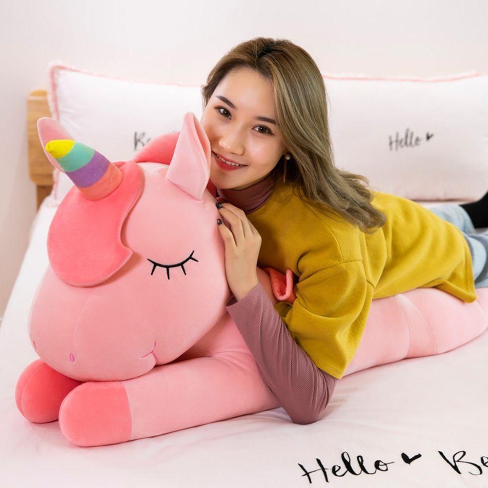 Me ตุ๊กตายูนิคอร์น, PP Cotton Plush Soft Unicorn Plush Toy, Kawaii สีขาวสีชมพูสีเขียวสีเหลืองสัตว์ของเล่นขนาดใหญ่