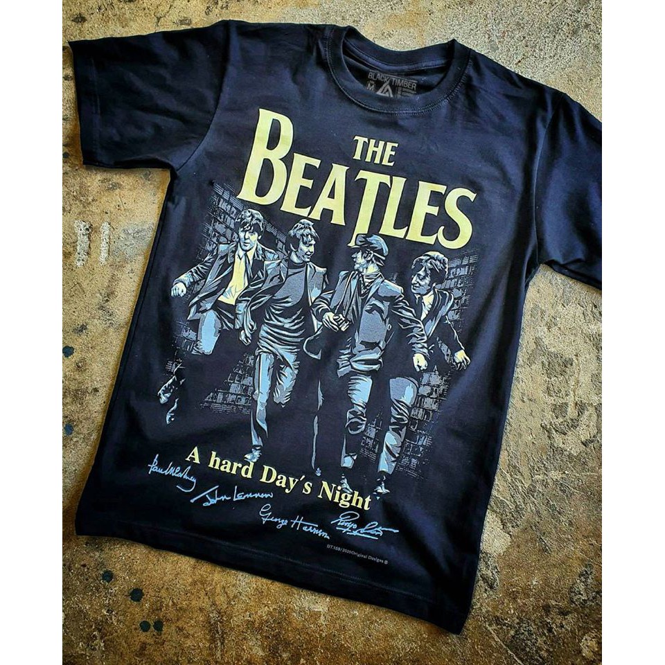 เสื้อยืด BT 159-The Beatles T-shirt เสื้อยืด สีดำ BT Black Timber T-Shirt ผ้าคอตตอน สกรีนลายแน่น