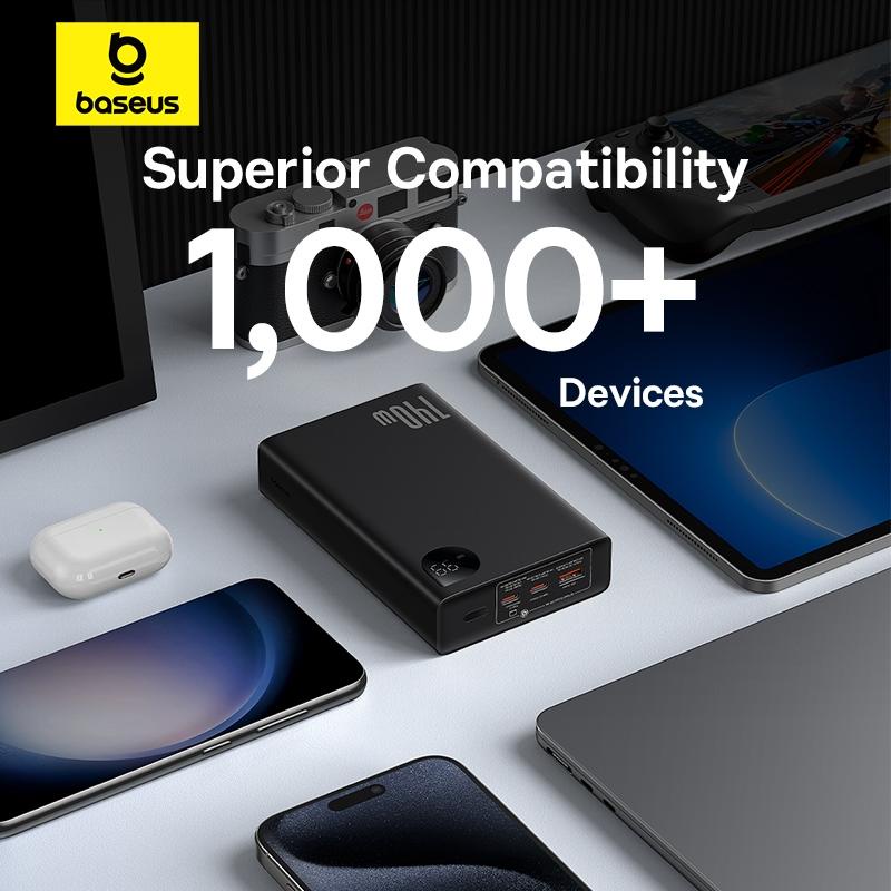 Baseus Adaman Power Bank 24,000mAh140W จอดิจิทัล ชาร์จสีดําแบบรวดเร็วด้วย Type-C ถึง Type-C 240W (4V