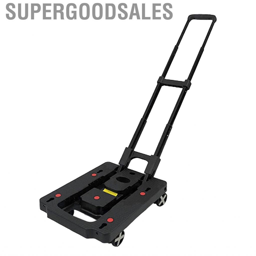 Supergoodsales Shopping Cart  Foldable Impact Resistance Convenient Noiseless Trolley Portable for Delivery