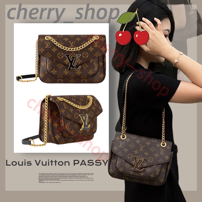 หลุยส์วิตตองแท้ Louis Vuitton PASSY CHAIN BAG กระเป๋าสะพายข้างผู้หญิง/กระเป๋าร่อซู้ล กระเป๋าโซ่