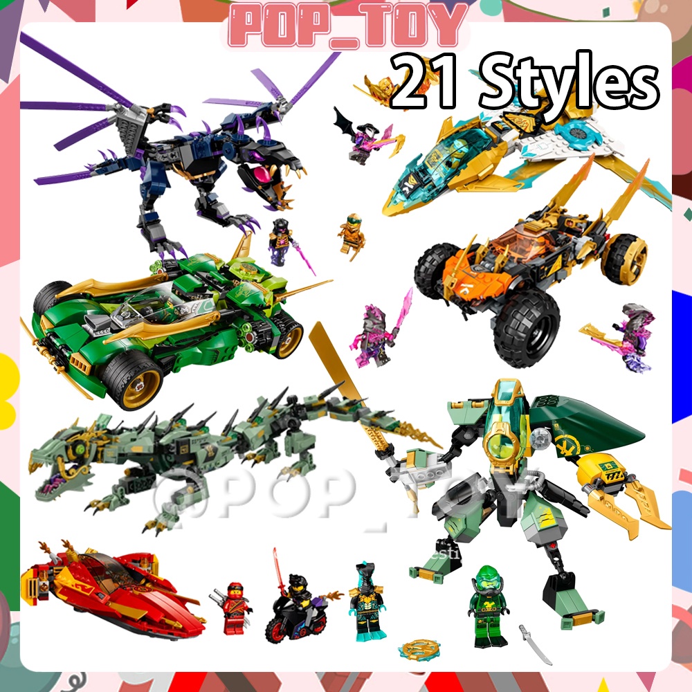 【Ninjago Series】โมเดลตัวต่อ ดราก้อนครูเซอร์ Lloyd's Hydro Mech Katana V11 Green Ninja Mech Dragon ของเล่นสําหรับเด็ก