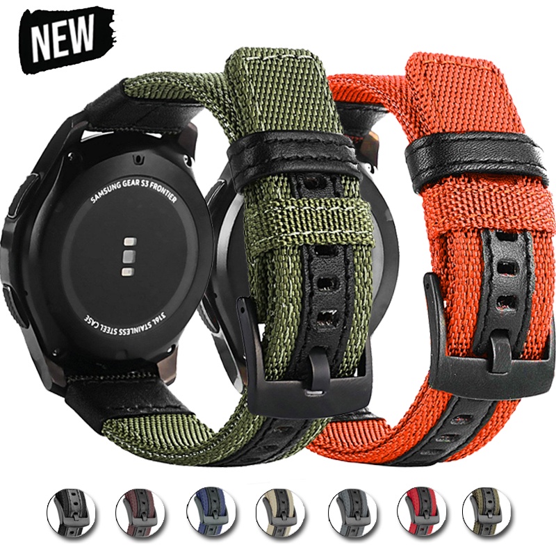 สายนาฬิกาข้อมือหนังไนล่อน 22 มม. 20 มม. สําหรับ Huawei Watch GT2 Samsung Galaxy Watch 42 46 มม. Seiko