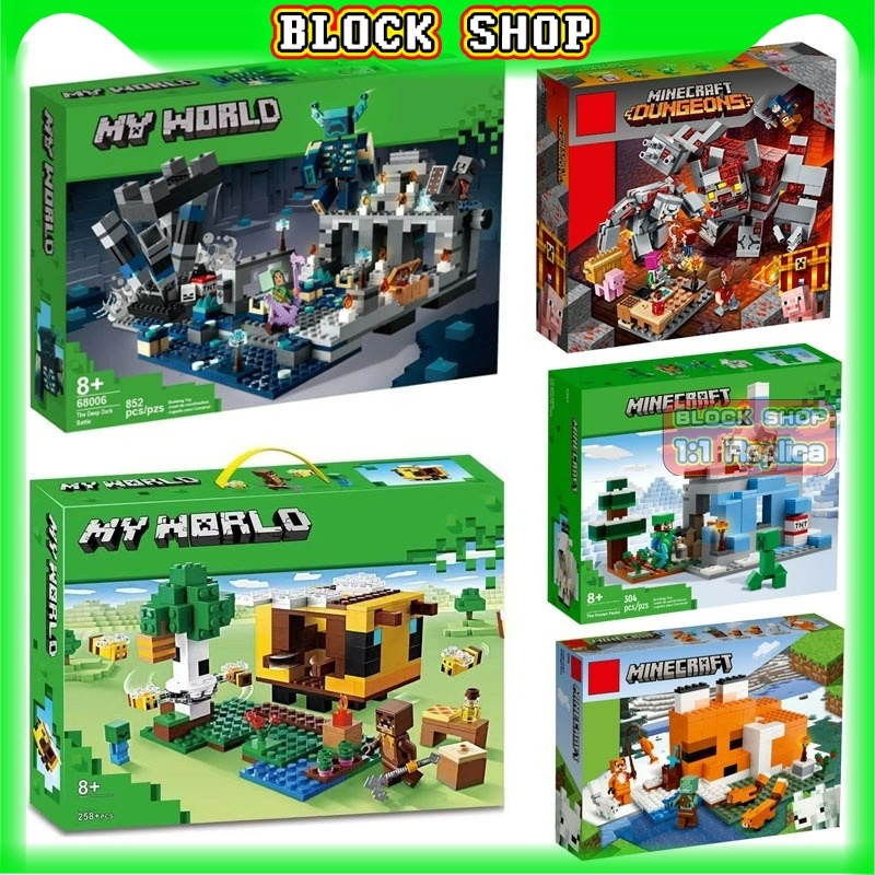 Moc บล็อคตัวต่อ รูปบ้านหมู ผึ้ง สุนัขจิ้งจอก DIY ของเล่นเสริมการเรียนรู้ สําหรับเด็กผู้ชาย ผู้หญิง
