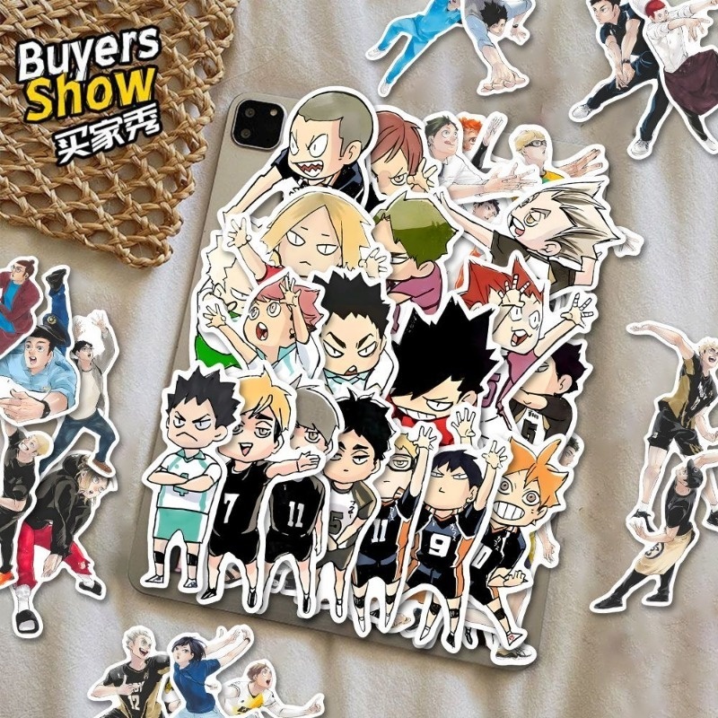 สติกเกอร์ ลายการ์ตูนอนิเมะ Haikyuu Kuroo Tetsurou Kenma Kozume Kawaii น่ารัก สําหรับตกแต่งแล็ปท็อป IPAD