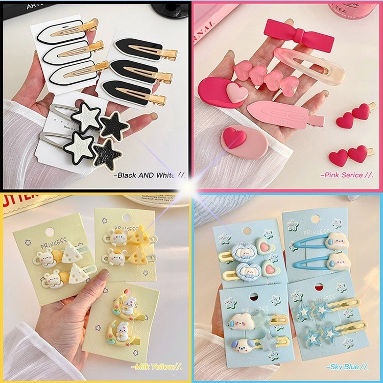 กิ๊บติดผมหน้าม้า โดปามีน สีสันสดใส แฟชั่นเรียบง่าย สไตล์เกาหลี Y2K