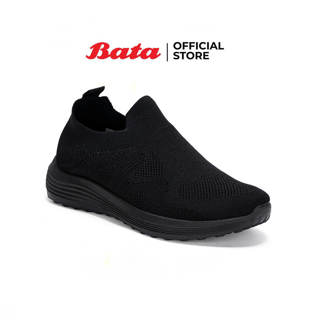 BATA บาจา รองเท้าผ้าใบ (สนีคเคอร์) รองเท้าผ้าใบไม่มีเชือก รองเท้าผ้าใบแบบสวม รุ่น Louna สีดำ 6596634