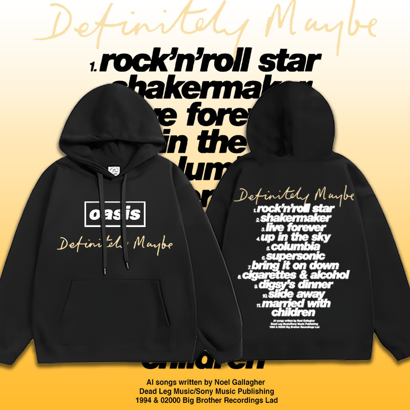เสื้อ Oasis Rock Band เสื้อยืดแขนสั้นผู้ชายผ้าฝ้ายแท้  |  Oasis ปริมณฑล ผ้าผ้ฝ้าย เสื้อฮู้ดแขนยาว ออ