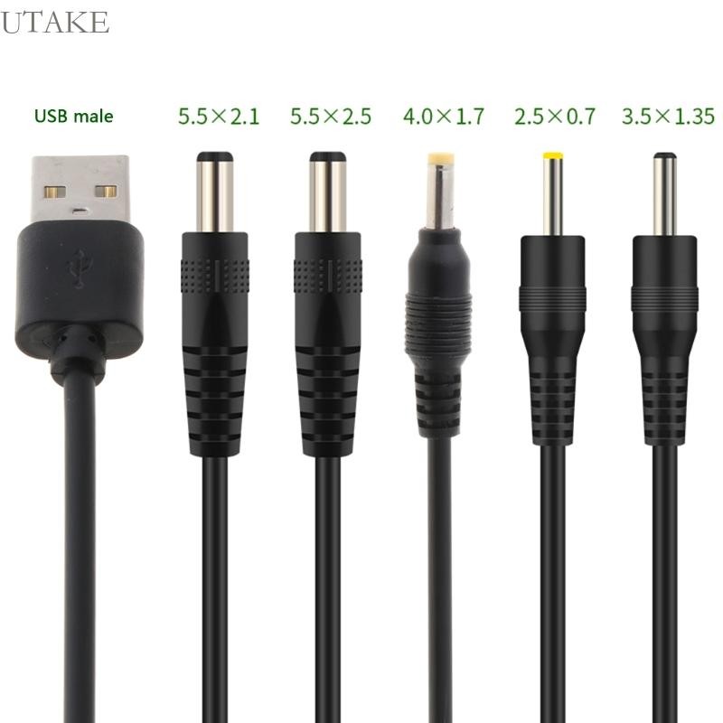 Utake สายชาร์จ USB สายไฟ Universal USB สําหรับ DC 5 5x2 1 5 5x2 5 3 5x1 35 4 0x1 7 2 5x0 7 Power Supply Charger Cabl