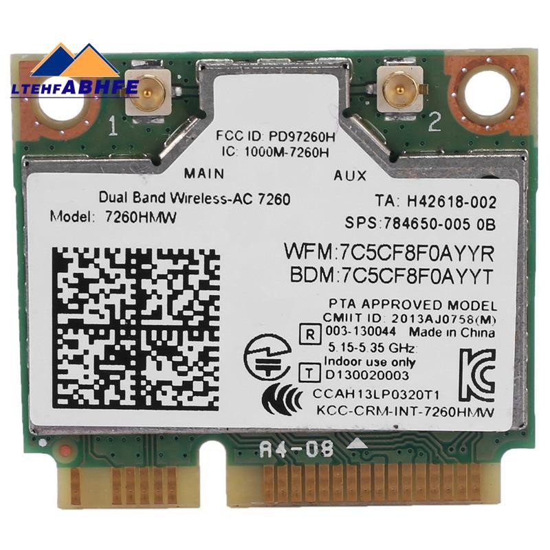 อะแดปเตอร์ไร้สาย AC1200 Dual Band สําหรับ 7260 7260HMW AC MINI PCI-E การ์ด 2.4G/5G Wifi + บลูทูธ 4.0