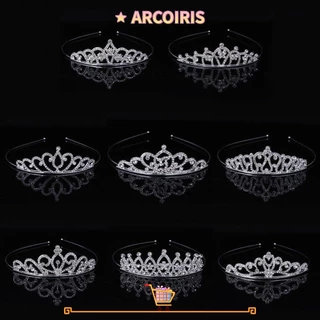 Arcoiris ที่คาดผมมงกุฎเจ้าหญิง Queen Royal สําหรับผู้หญิงเครื่องประดับผมเจ้าสาว