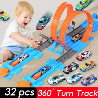 360 ํ Turn Track รางรถแข่ง ชุดรางแข่งยกระดับ รถตีลังกา รถของ…