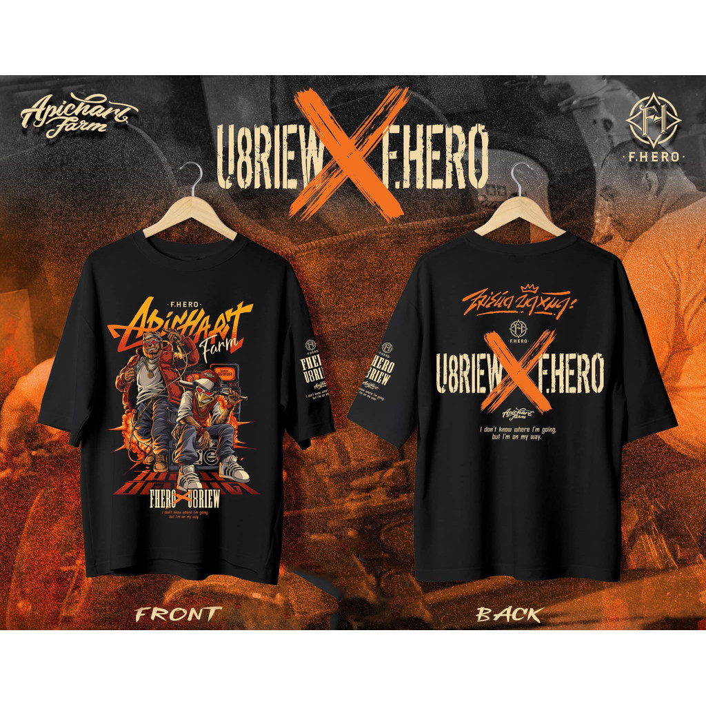 HOT U8riewxFhero & ApichartFarm อภิชาติฟาร์ม ฟักกลิ้งฮีโร่ cotton T-shirt S-5XL T-SHIRT