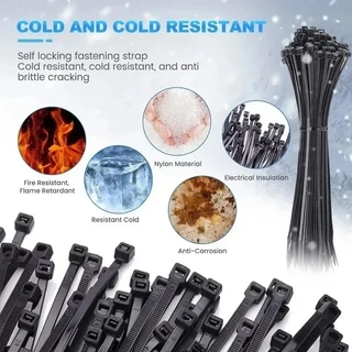 100-300 ชิ้น Self Locking Nylon Cable Ties/ปรับ Heavy Duty Cables แหวนยึด / มัลติฟังก์ชั่น Zip Tie Fastener