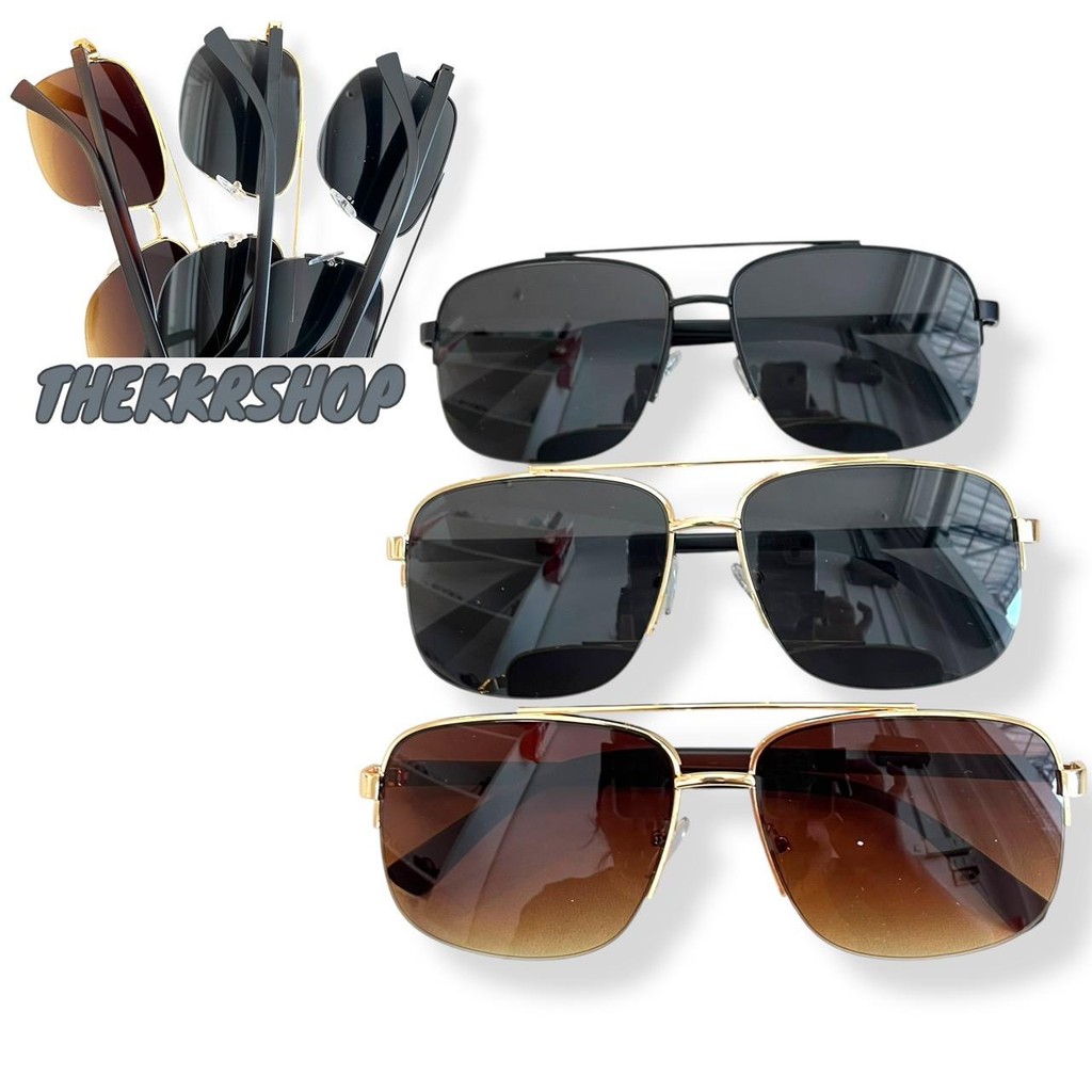 Sunglasses แว่นตากันแดด ทรงนักบิน KD245 กันแสงUV400 ชายหญิงใส่ได้ มีบริการเก็บปลายทาง
