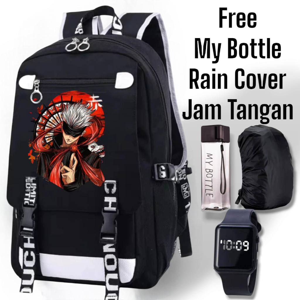 HIJAZ BAG - Jujutsu Kaisen Gojo Satoru กระเป๋านักเรียนอนิเมะสําหรับเด็กชายและเด็กหญิง